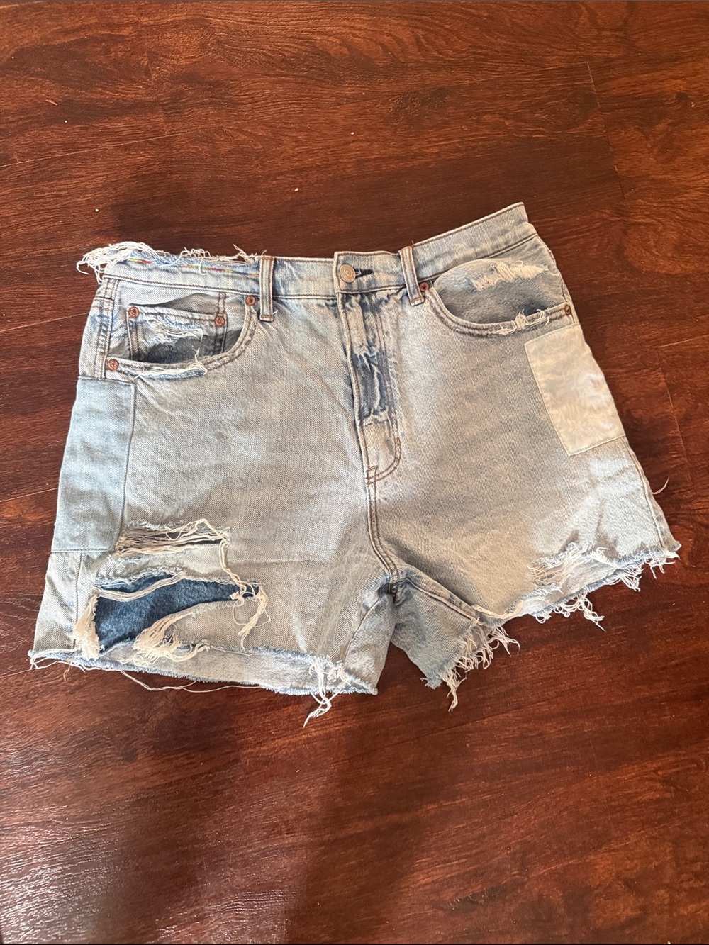 Distressed Light Blue Denim Women's Shorts